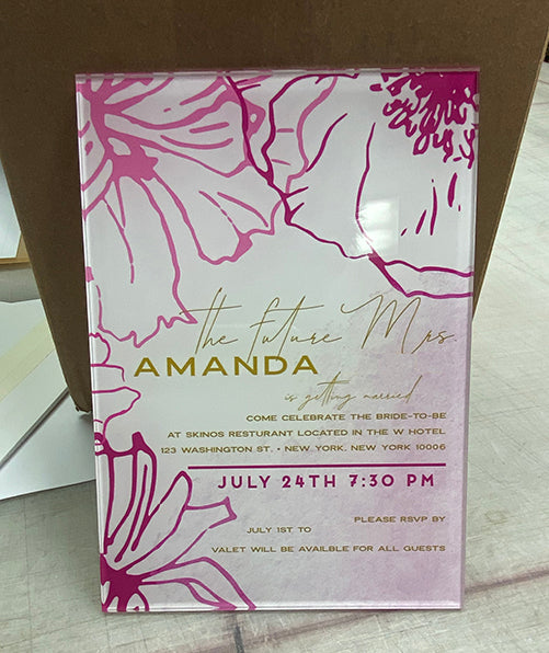 Acrylic Invites / Menus / Thank You